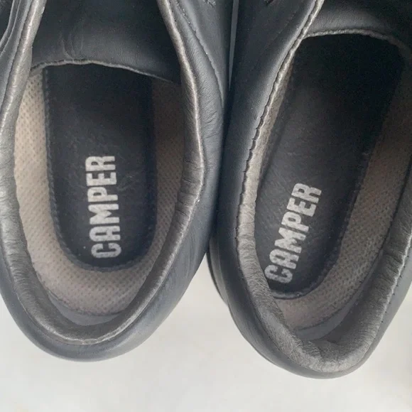 Camper Leather Criss Cross Lace Up Velcro Sneakers - Picture 4 of 10